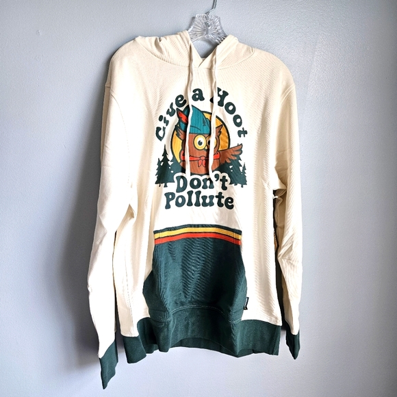 Landmark Project Give A Hoot Unisex Hoodie Dont Pollute Large - Picture 1 of 1